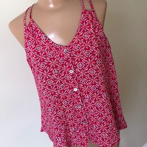 Dark Pink Button Down Tank